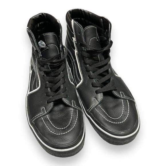 SOLD - VANS Shoes Size 10.5 Men 12 Women 44 EU Sk8-Hi Bolt Black White Sneakers - Picture 2 of 8